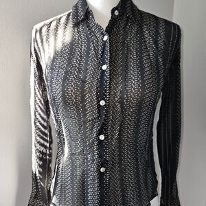 The Limited Black and White Silk Top